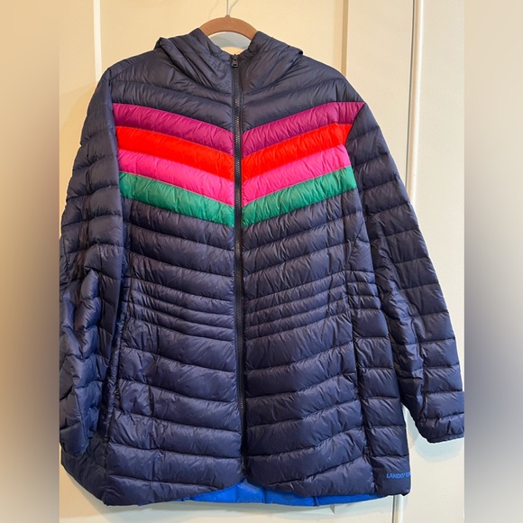 Lands' End Vibrant Blue Puffer Jacket - Picture 1 of 3
